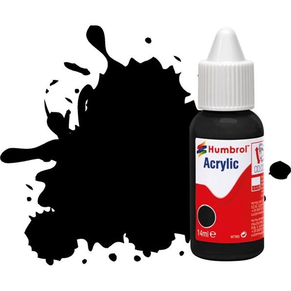 Black Matt Acrylic Paint Dropper Bottle