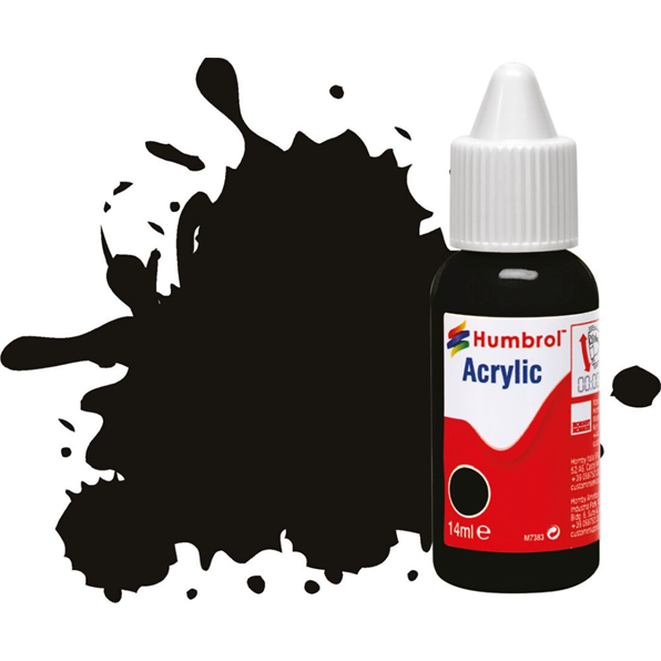Black Satin Acrylic Paint Dropper Bottle