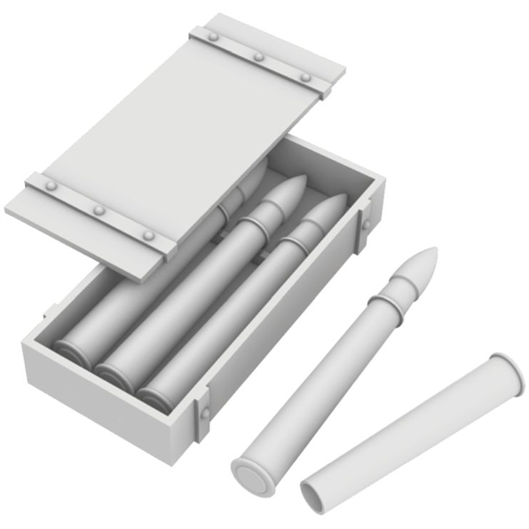 Shells and Ammo Crates for 90/53 Italian Anti Aircraft Gun