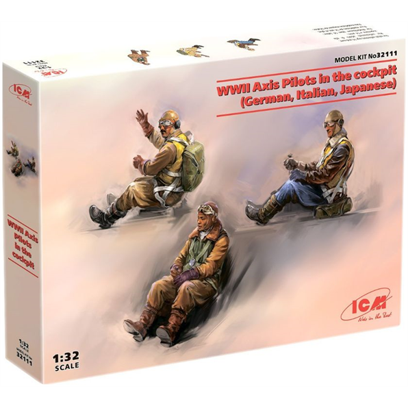 WWII Axis Pilots In The Cockpit (German Italian/Japanese) 3 Figures