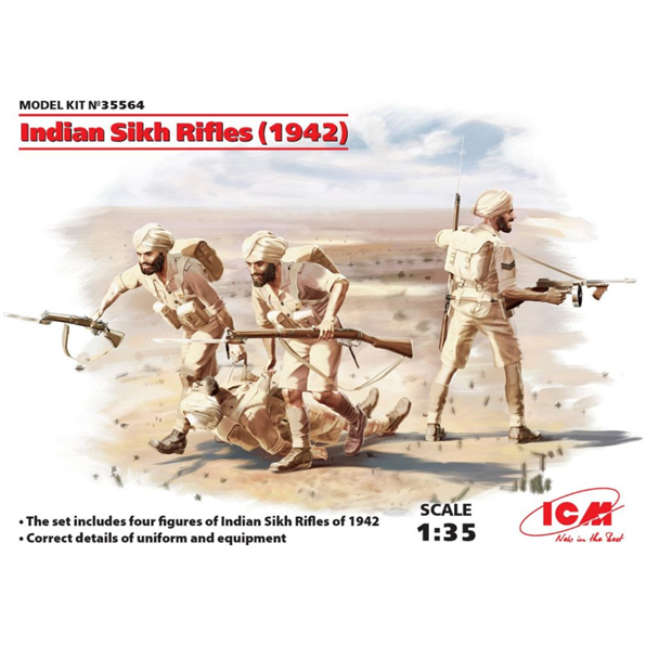 Indian Sikh Rifles (1942) 4 Figures