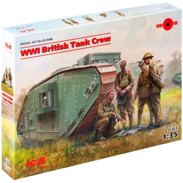 WWI British Tank Crew 4 Figures