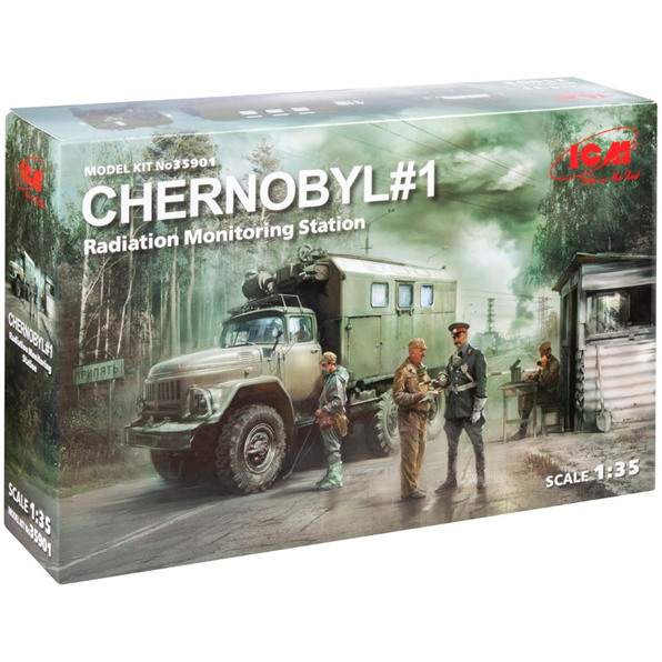 Chernobyl Set #1 Radiation Monitoring Station (ZiL Truck, Checkpoint and 5 Figures