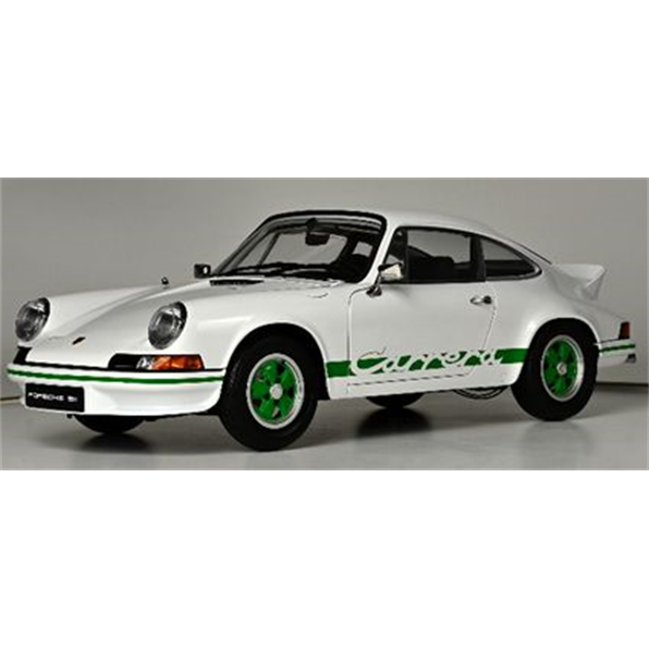 Assembled Porsche 911 RS 2.7 White/Green Stripes White Box w/Polyfoam shell
