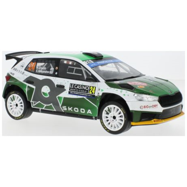 Skoda Fabia Rally2 #24 Rallye WM Rally Monte Carlo 2023 N.Gryazin/K.Aleksandrov