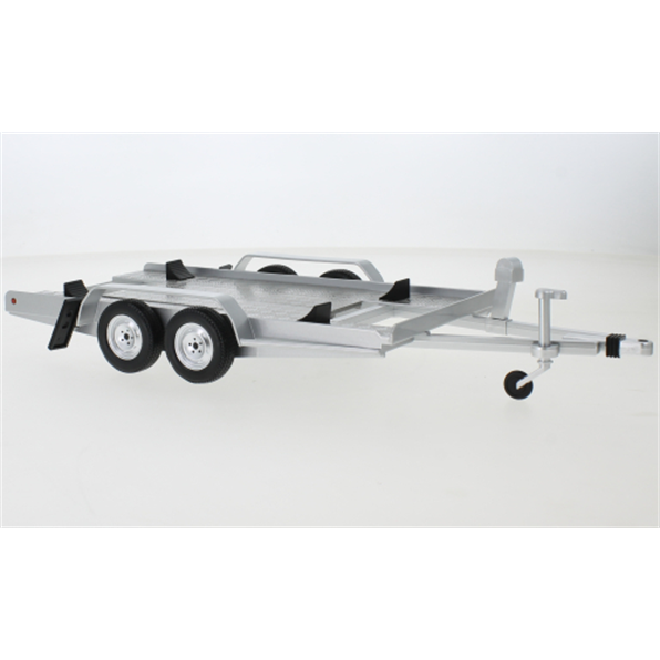 Double Axle Trailer, Silver - 1:18th Scale