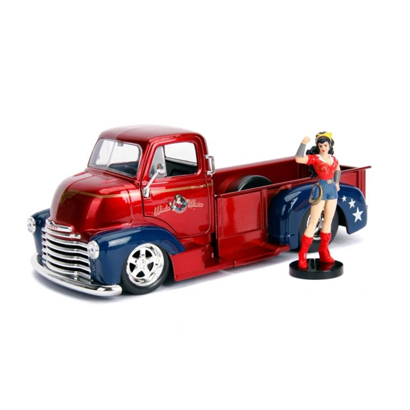 Chevy COE Pickup 1952 w/Wonder Woman Figure