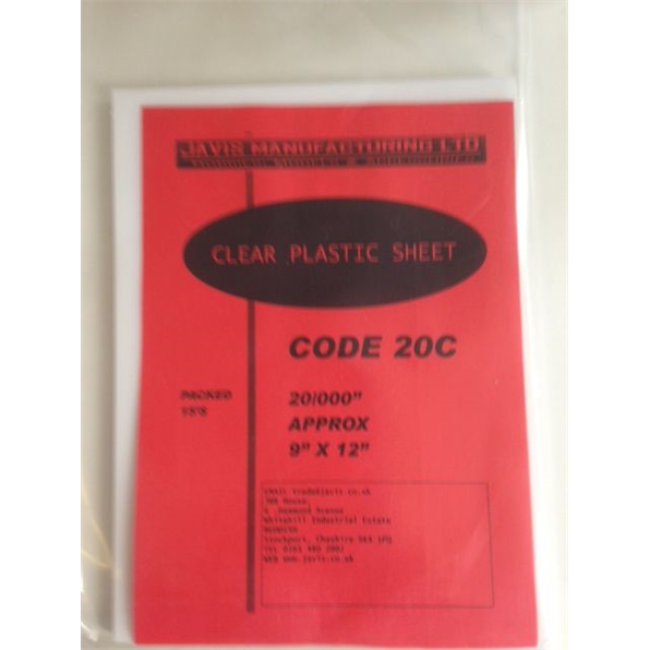 Plastic Building Card (9" x 12") Clear 15 sheets per pack (20/000)
