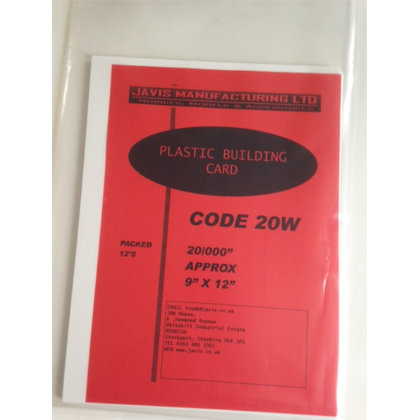Plastic Building Card (9 x 12.5inch) white 12 sheets per pack (20/000)