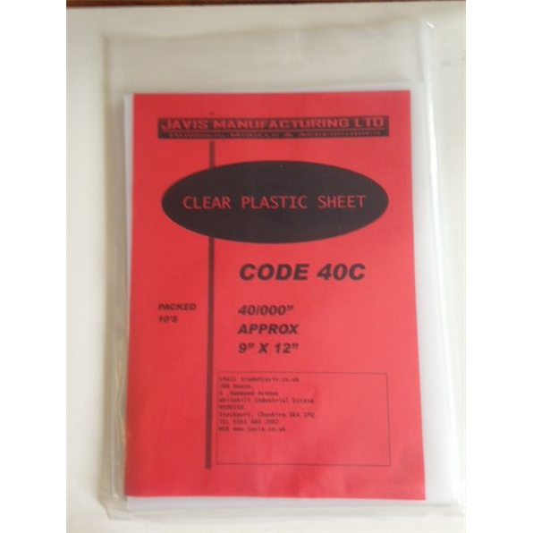 Plastic Building Card (9 x 12) Clear 10 sheets per pack (40/000)