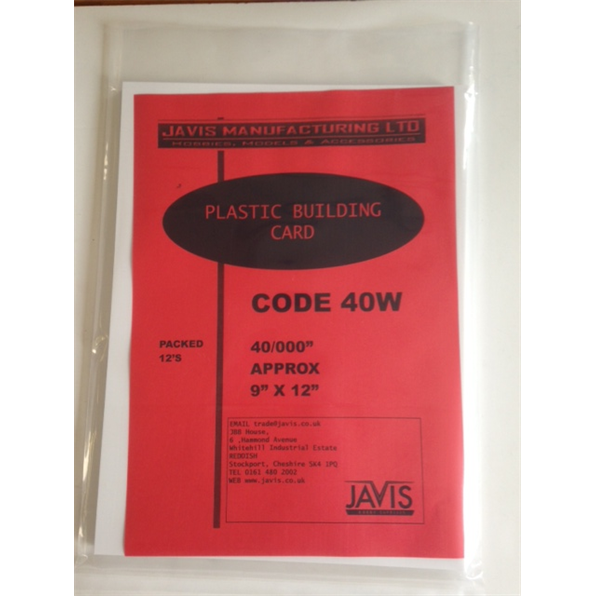 Plastic Building Card (9 x 12.5inch) white 12 sheets per pack (40/000)