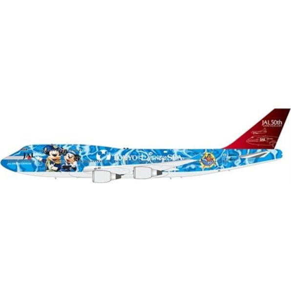Boeing 747-400 Japan Airlines Tokyo Disney Sea Livery Flap Down JA8912 w/Stand