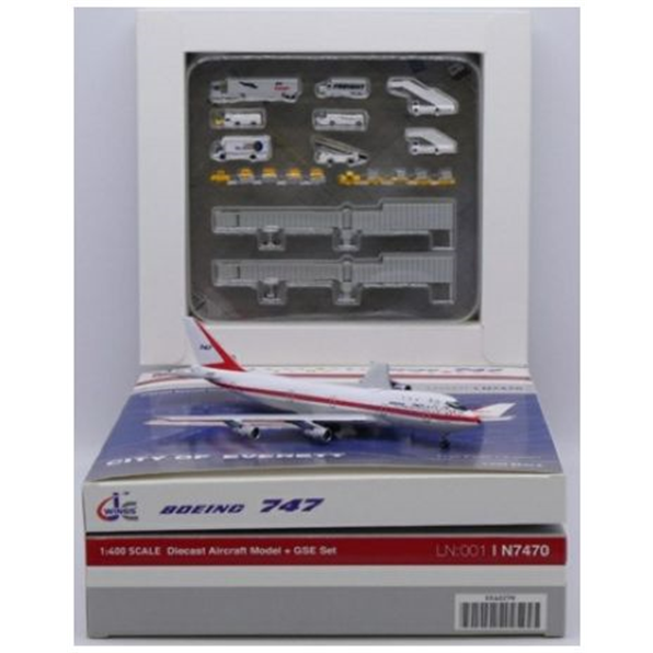 Boeing 747-100 House Colour First Prototype Museum N7470 w/Antenna/GSE Set