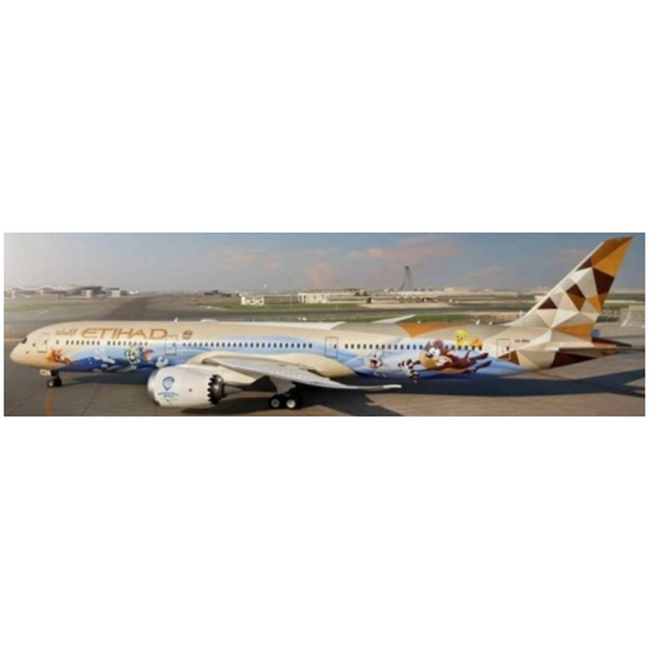Boeing 787-10 Dreamliner Etihad Airways Warner Bros. World A6-BMA Flaps Down w/Ant