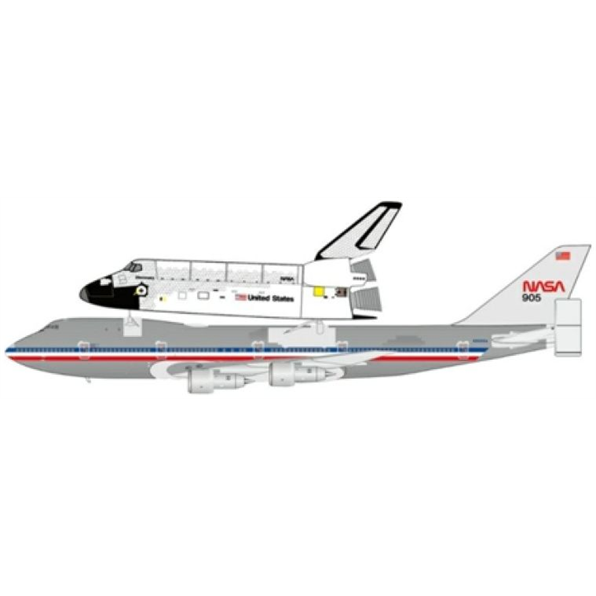 Boeing 747-100 NASA Polished w/Space Shuttle N905NA w/Antenna