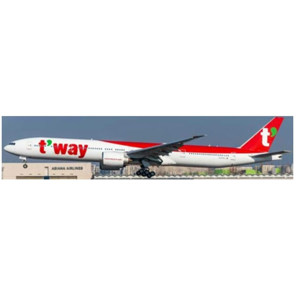 Boeing 777-300ER T'Way Air HL8706 w/Antenna Flaps Down