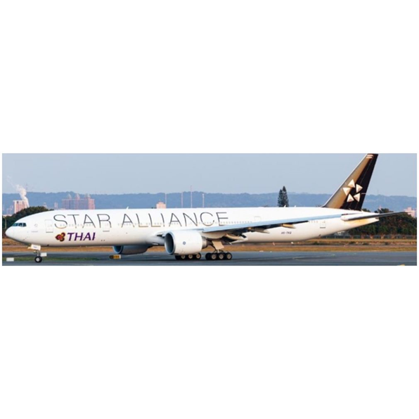 Boeing 777-300ER Thai Airways Star Alliance HS-TKQ Flaps Down w/Antenna