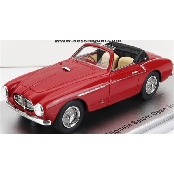 Ferrari 212 Export Vignale ch.0110e Red Cabriolet Top Down