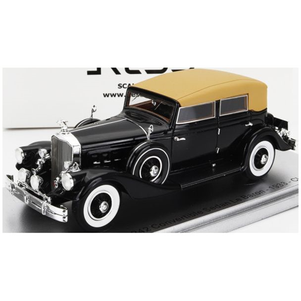 Pierce Arrow 124 Black Convertible Berline Sedan Le Baron Closed 1933