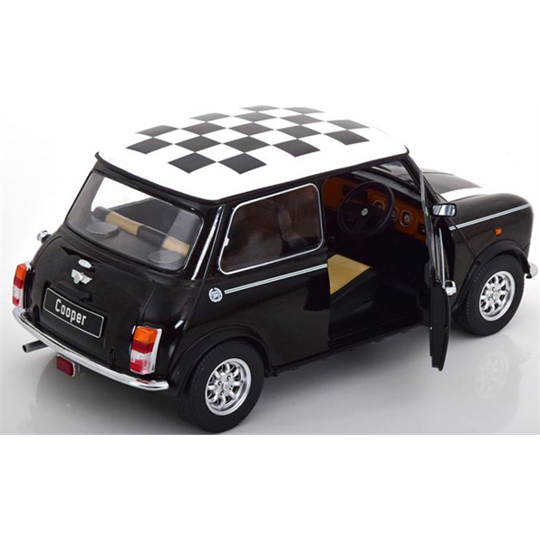 Mini Cooper RHD Black/White Chequered Flag