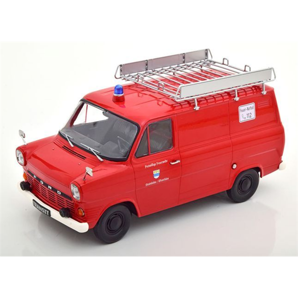 Ford Transit Delivery Van 1970 Feuerwehr Germany w/Roof Rack Red