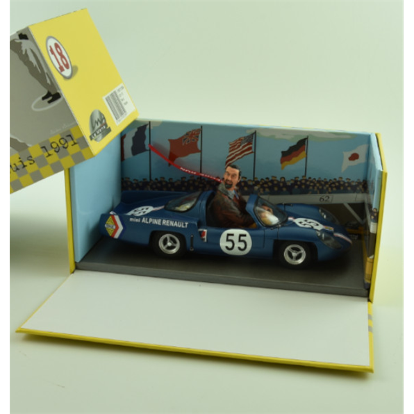 Alpine Renault A220 #55 Minicar (1:32 Car) Driven by Henri Pescarolo (1:18 Figure)