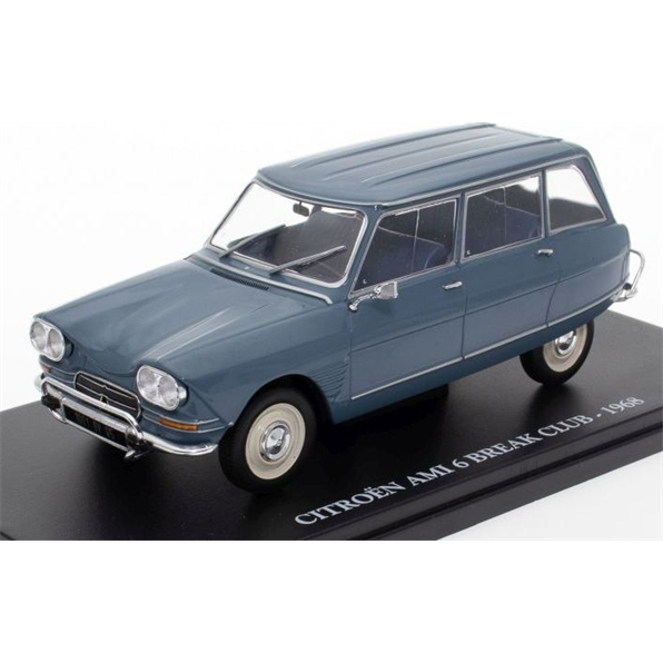 Citroen AMI 6 Break Club 1968 Blue 1:24 European Vintage Cars - Cased