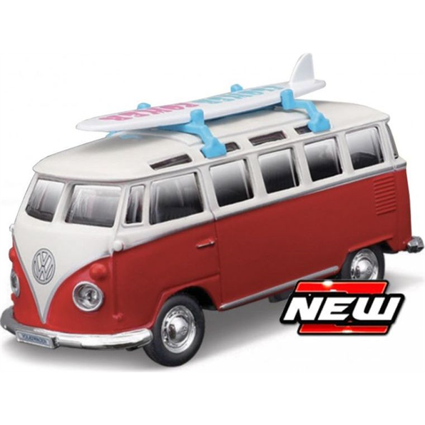 VW Samba Van w/Surf Board Red