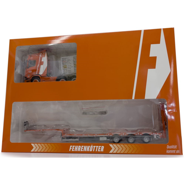 Set Scania 6x2 Orange and Nooteboom Semi Lowloader Fehrenkotter Design