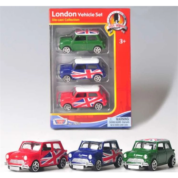 Mini - Union Jack x 3 Green, Blue, Red