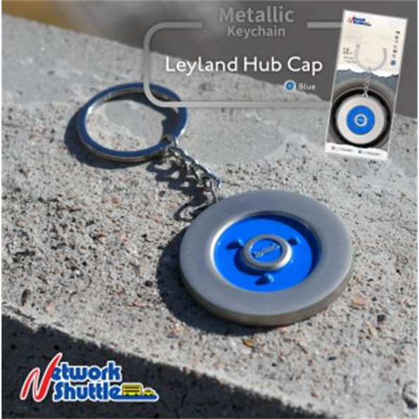Leyland Hub Cap Blue Keyring