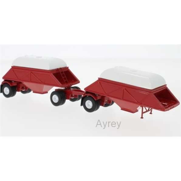 Anhanger Double Bottom Dump Trailer Red