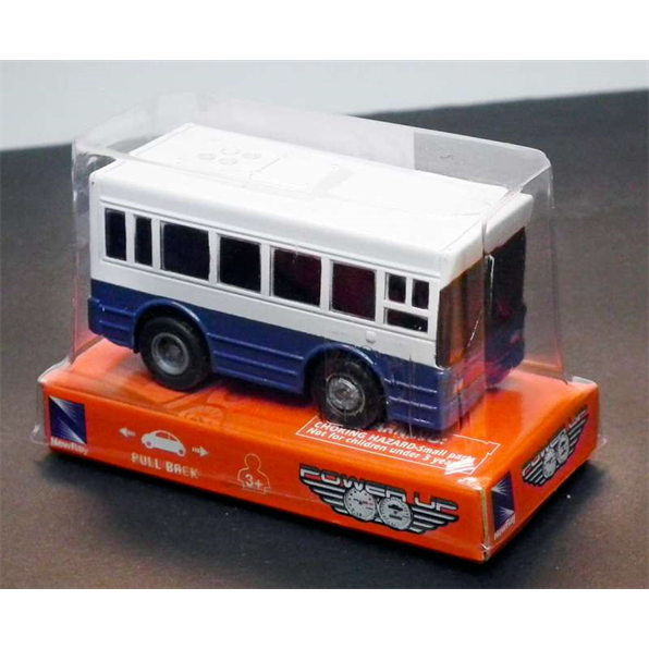 Bus (White/Blue) (Pull Back)