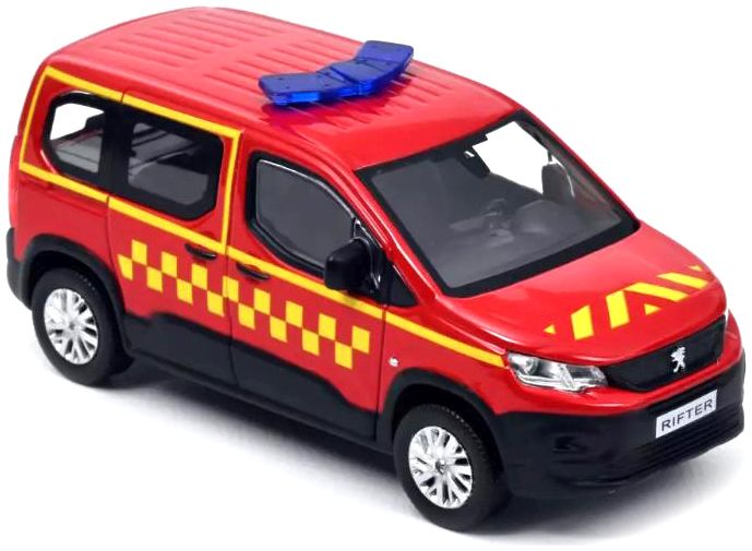 Modèle réduit de voiture - Norev - Peugeot Rifter 2019 Pompiers Red