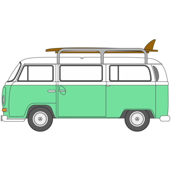 VW T2 Bus/Surfboards Birch Green/White