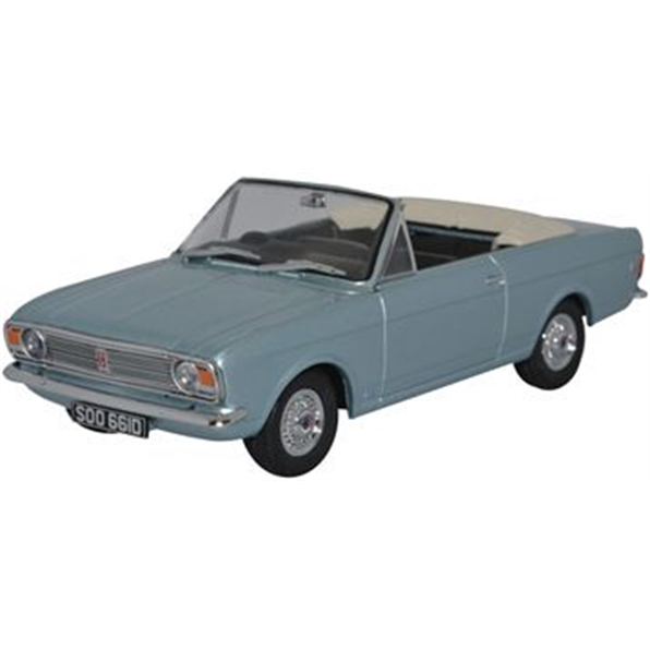 Ford Cortina MkII Crayford Convertible Blue Mink (Roof Down)