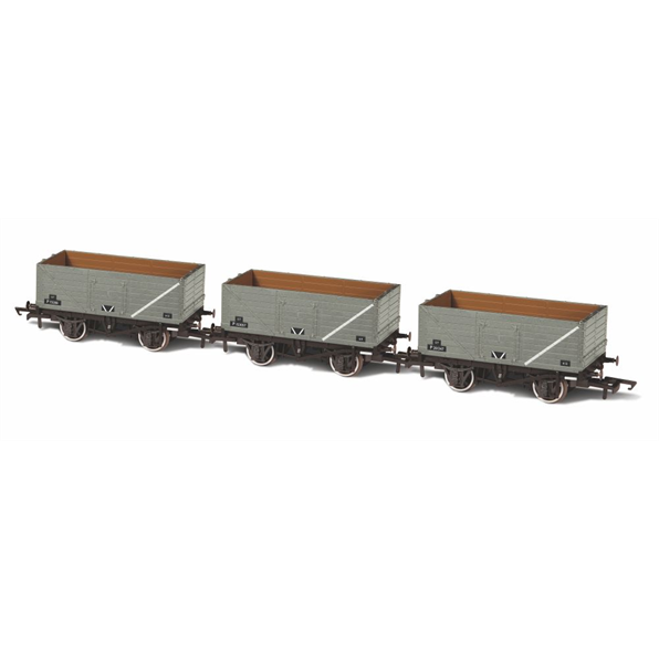 Set - 7 Plank Mineral Wagons - BR Grey