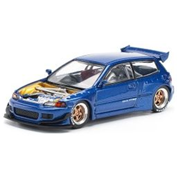Pandem Civic EG6 Metallic Blue w/Open Hood