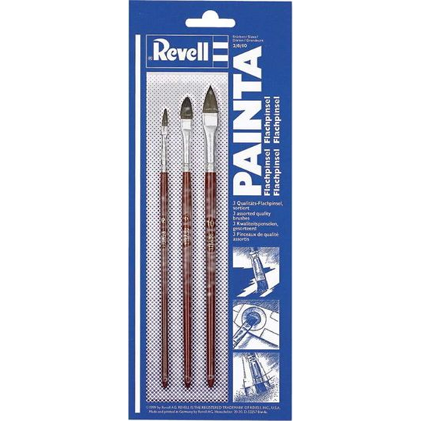 Painta Flat Brush Set Size 2, 6 and 10 (Blister)