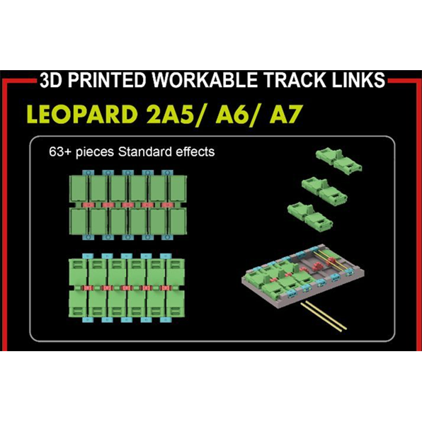 Workable Track Links for Leopard 2A5/A6/A7 (3D Printed)