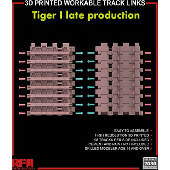 Workable Track Links for Tiger I Late (3D Printed)