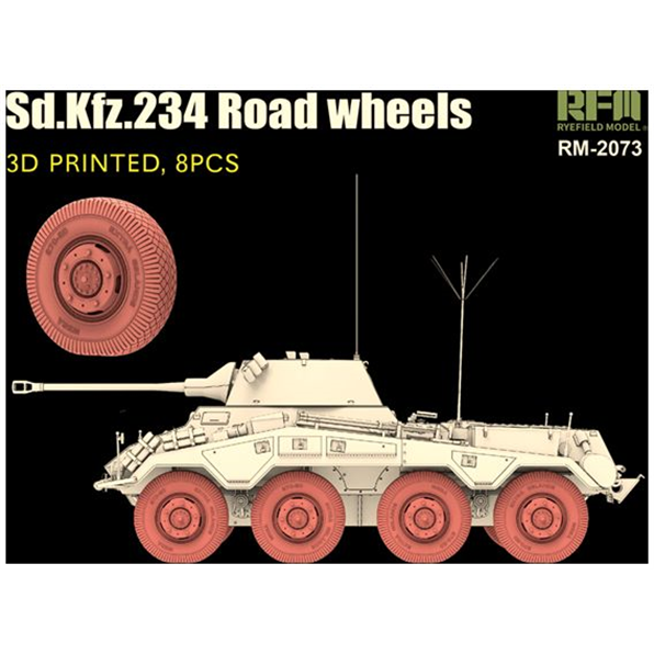 3D Printed Road Wheels For SD.KFZ.234/2 Puma 8pcs