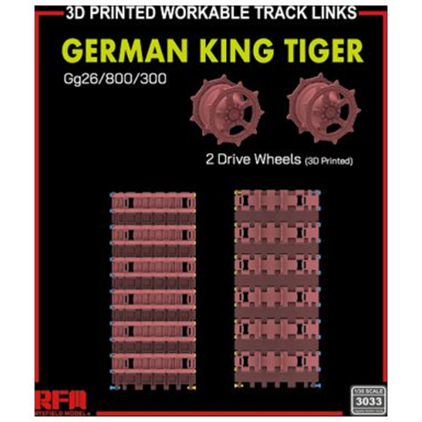 Gg26/800/300 Workable Tracks w/Drive Wheel for King Tiger Series (3D Printed)
