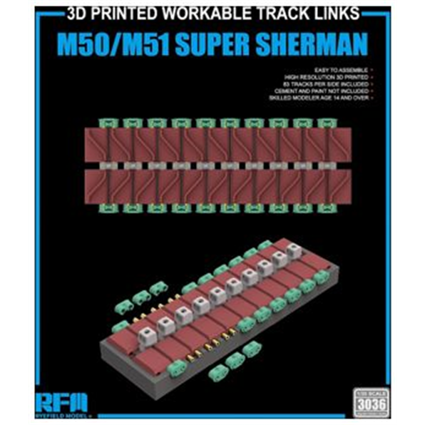 Tracks for M50/M51 Super Sherman 3D Printed