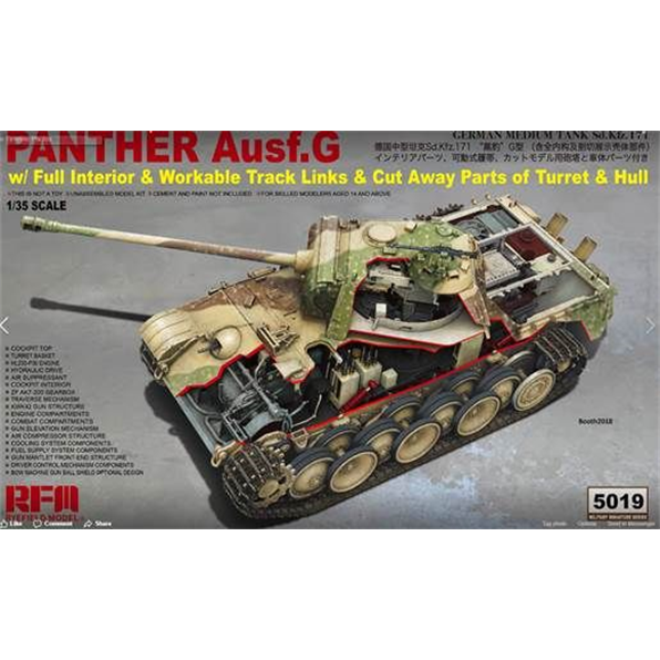 Panther Ausf.G with Full Interior and Cut Away Parts