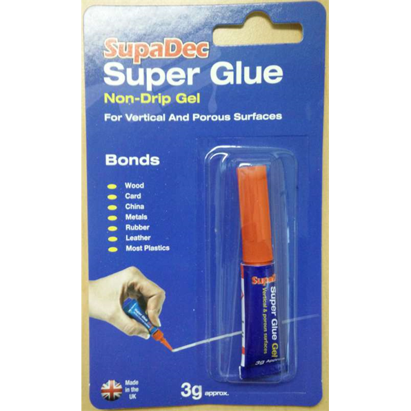 SupaDec Super Glue 3g Tube (Non Drip Gel)