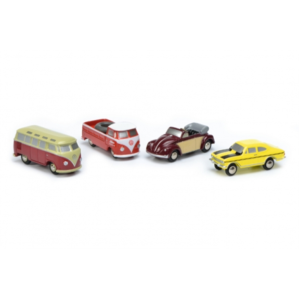 Piccolo 4 Piece Gift Set (VW Beetle/ VW T1 VW T1 Samba/Opel Manta Rallye/VW T1 Pickup