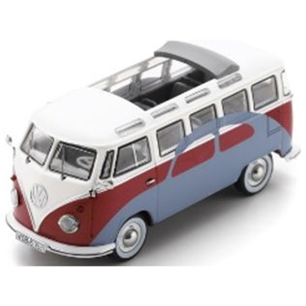 VW T1 Samba Bus Red w/VW Beetle Design on Sides