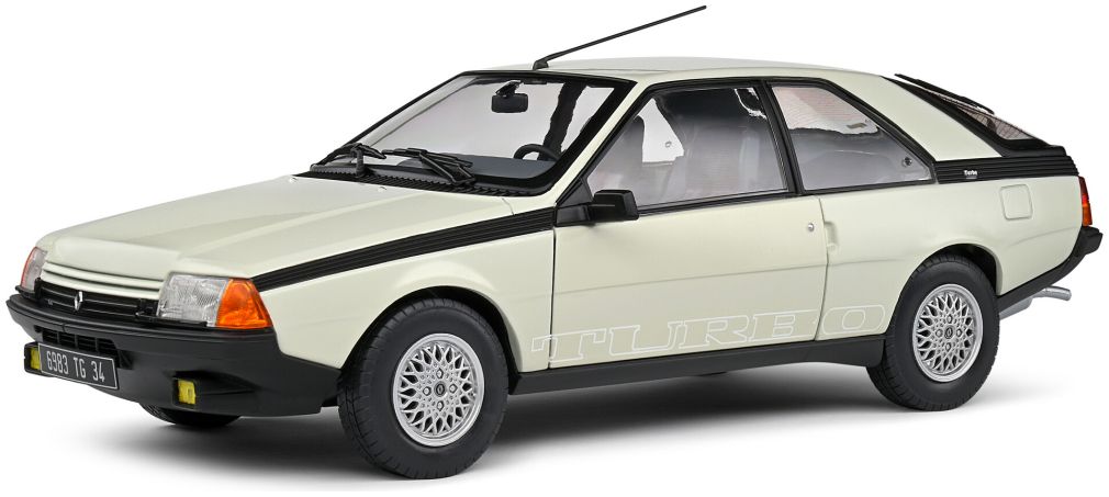 Voiture Miniature - SOLIDO - RENAULT Fuego Turbo - 1/18 - Blanc - 1985 pas cher