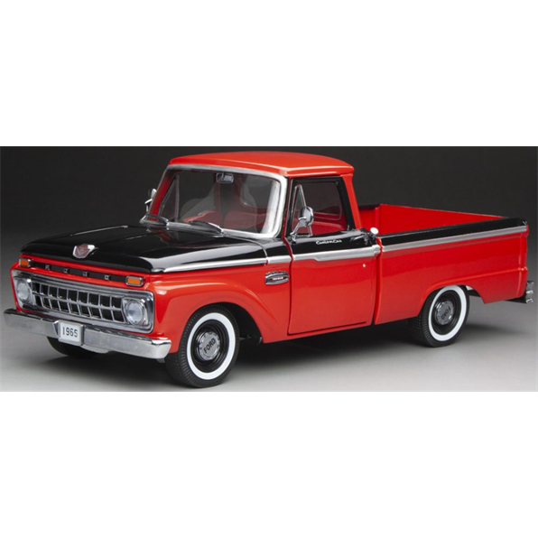 Ford F-100 Custom Cab Pickup Rangoon Red Black 1965